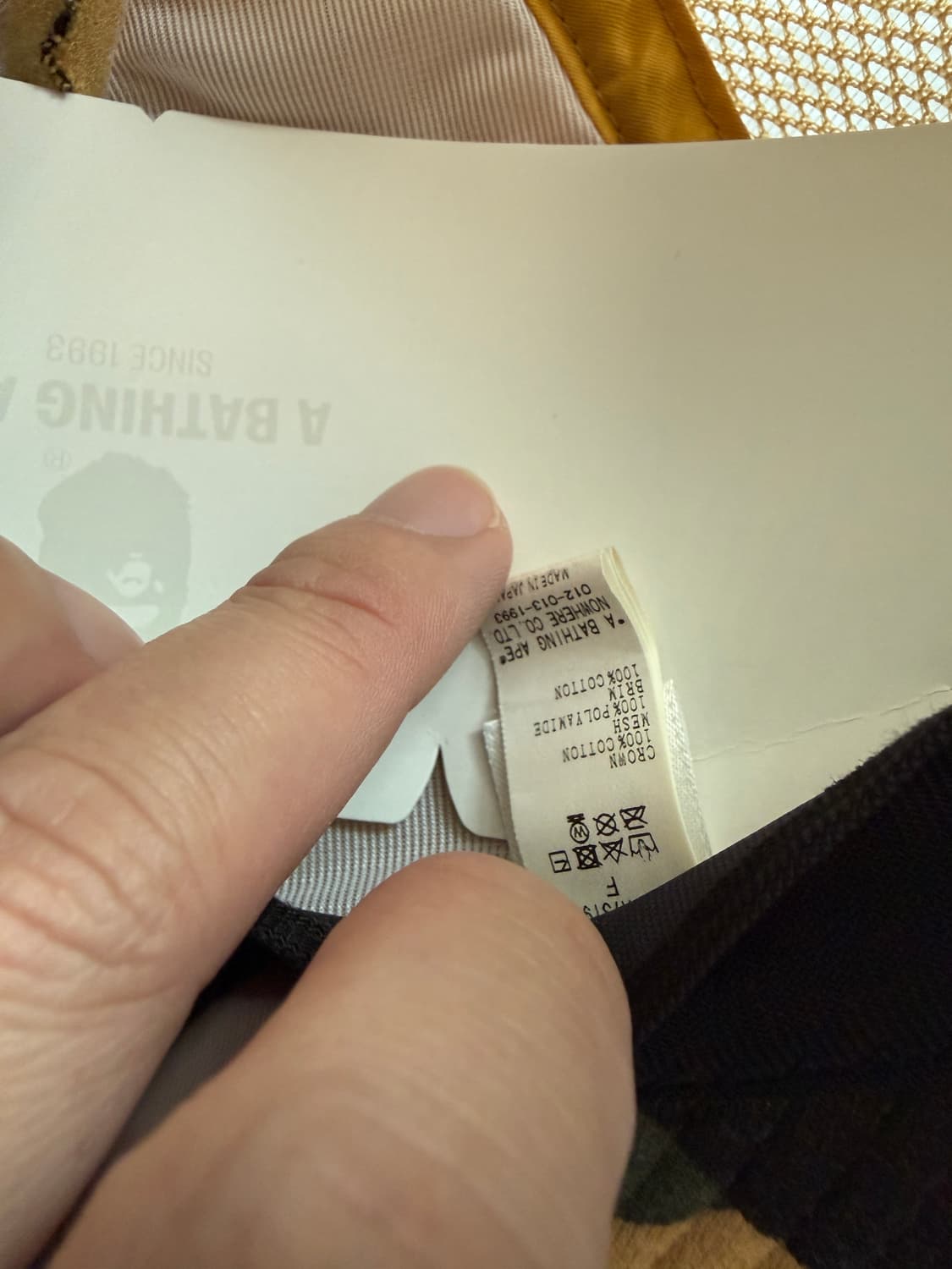 스투시 x 베이프 1st 카모 트러커햇 옐로우 상품이미지5