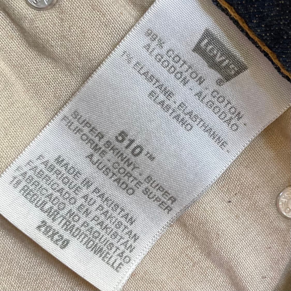 리바이스 510 18REG 데님팬츠 W29 L29 상품이미지5