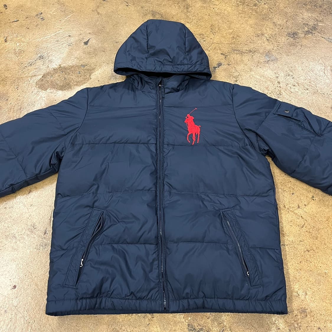 폴로 랄프로렌 빅포니 네이비 레드 로고 숏패딩  상품이미지3