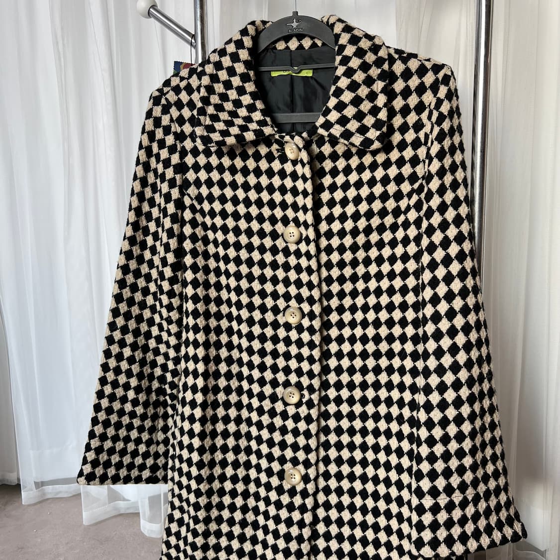 다이아몬드 패턴 벨트 코트자켓 상품이미지6