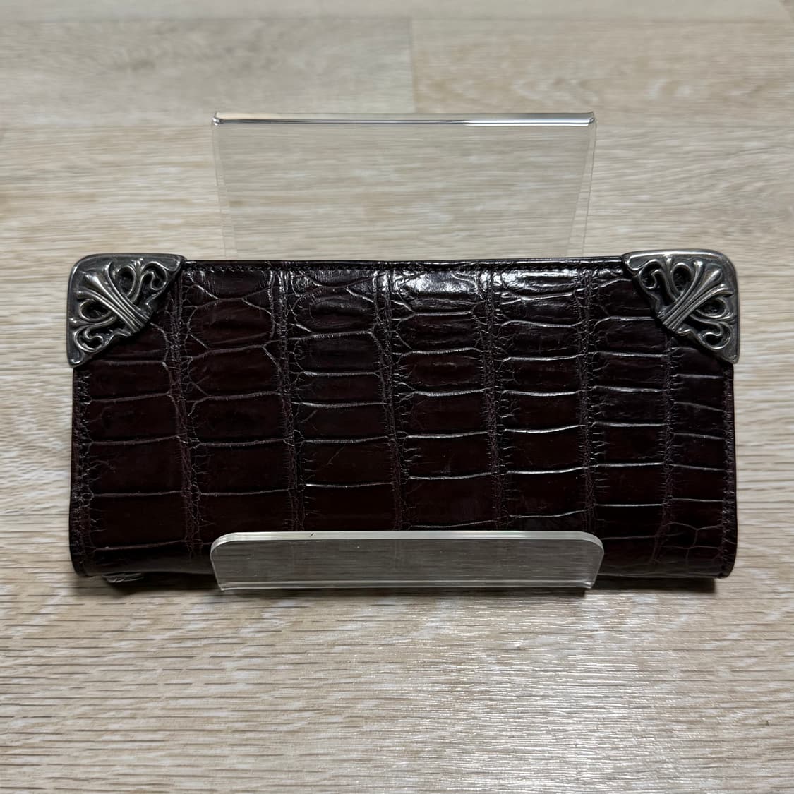 [정품/OS] 크롬하츠 악어가죽 장지갑 다크 브라운 상품이미지6