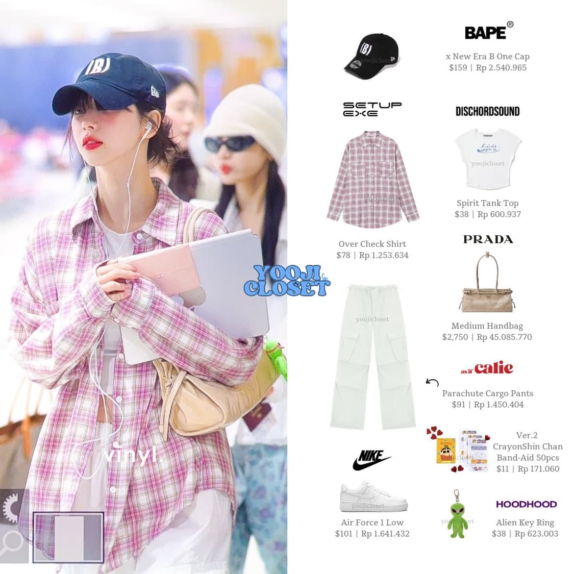S 셋업이엑스이 카리나 다니엘 착용 셔츠 OVER CHECK SHIRT  상품이미지3