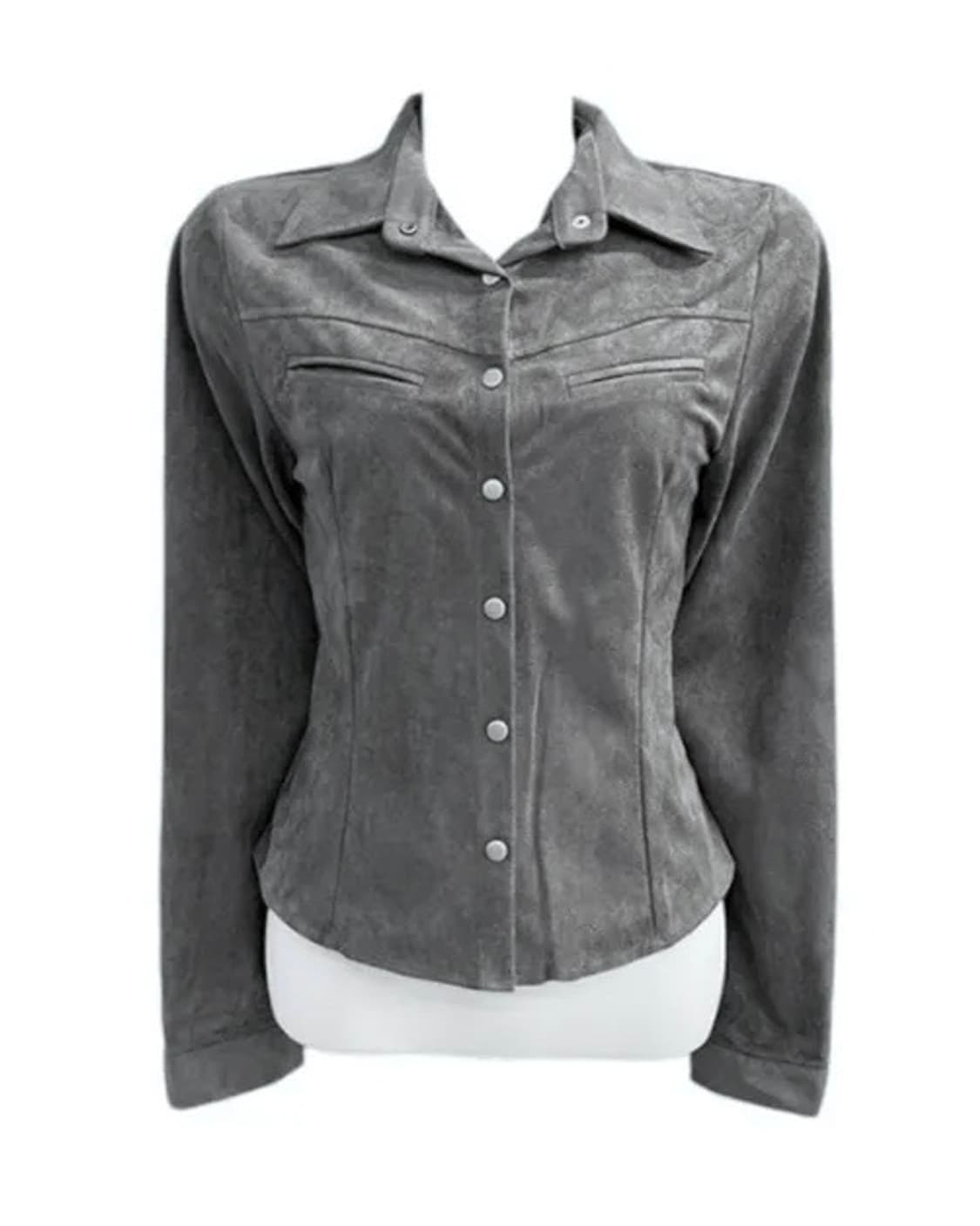 (새상품) 스웨이드 버튼 셔츠 자켓 그레이 상품이미지1