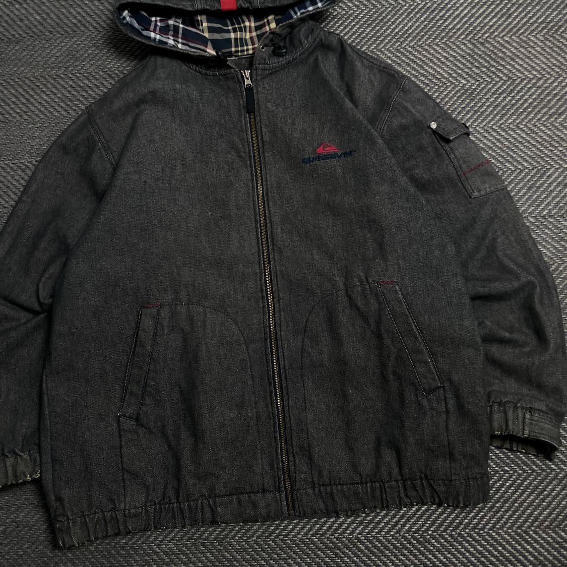 퀵실버 올드스쿨 메탈릭 데님 후드 집업 자켓y 5324 상품이미지3