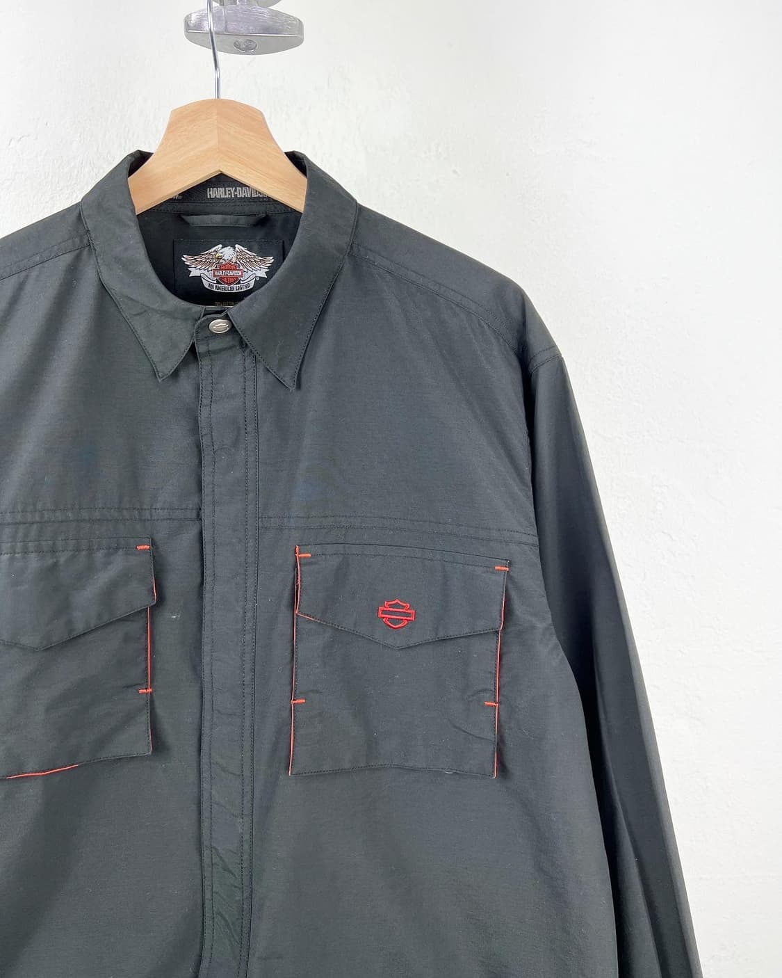 할리 데이비슨 블랙 투포켓 코튼 셔츠자켓 상품이미지2