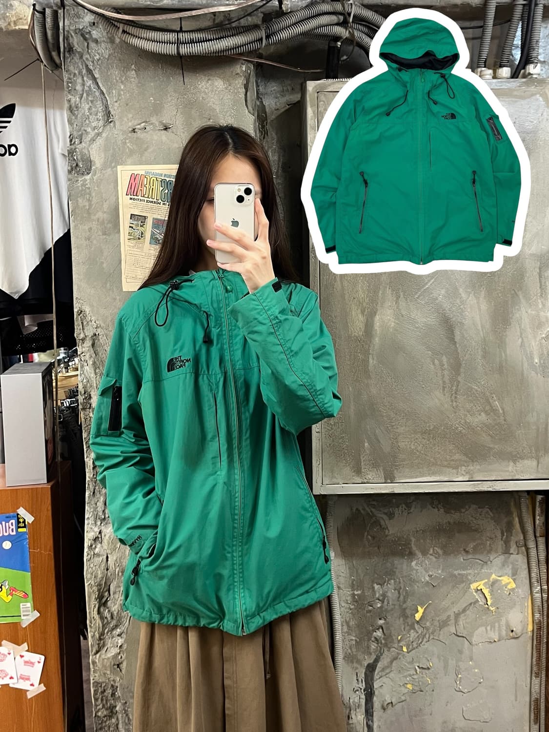 노스페이스 바람막이 그린 L #csz1015 상품이미지1