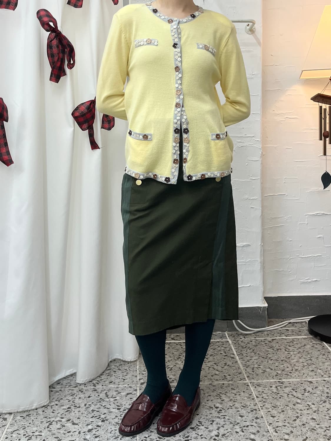 gold buttons midiskirt 상품이미지5