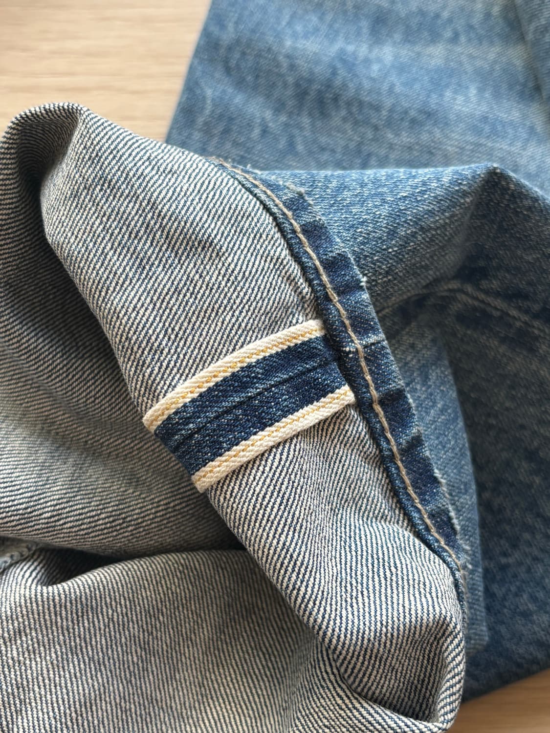 [30] 비헤비어 523L 셀비지 데님 워시드 블루 상품이미지9