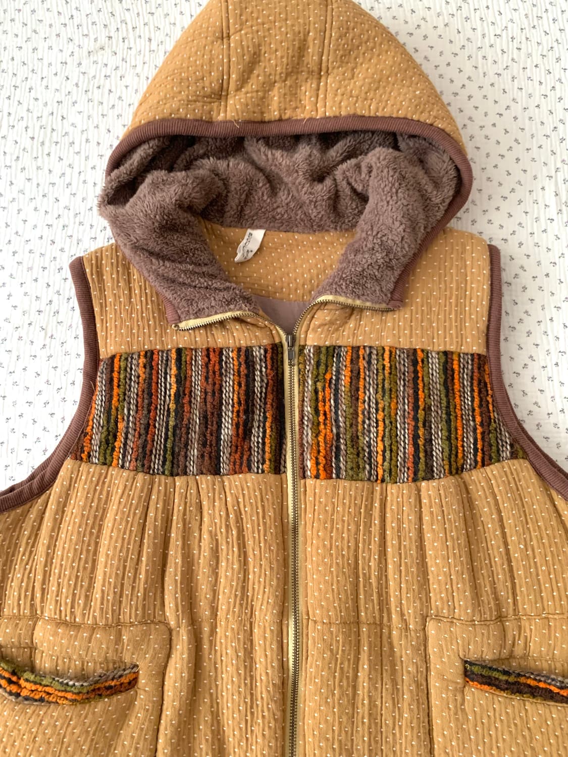 도트 히피 양털 조끼 상품이미지5