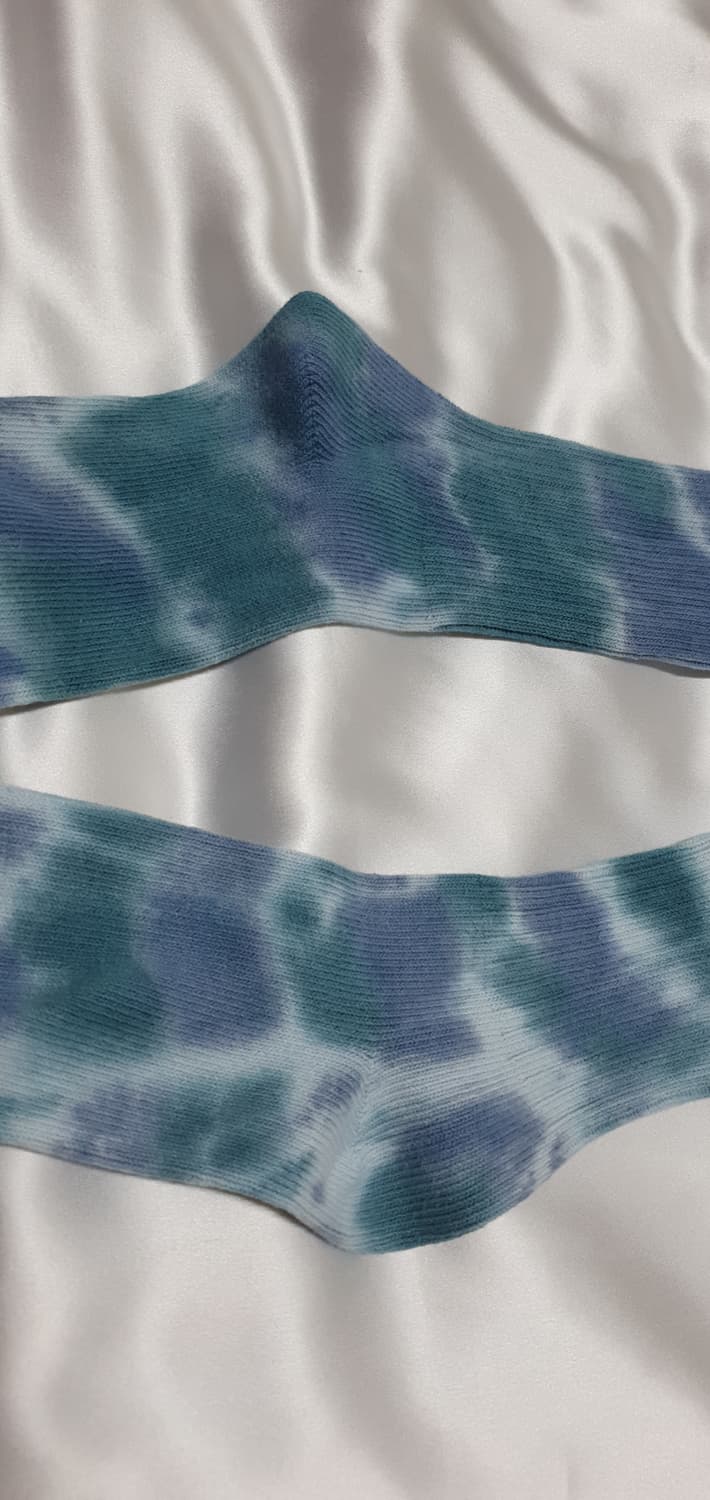 다크그린 아리즈 에리즈  물나염 타이 다이 롱 삭스 무릎양말 긴양말 상품이미지9