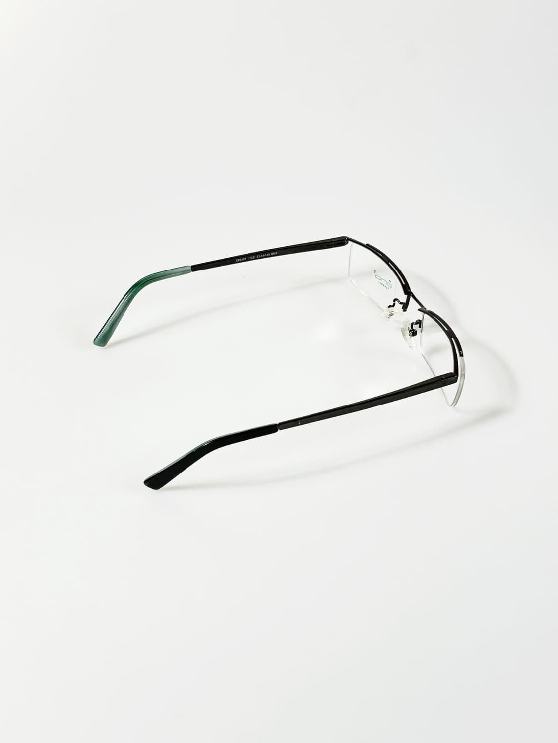 ONO 블랙 반무테 스퀘어 메탈 빈티지 안경 상품이미지4