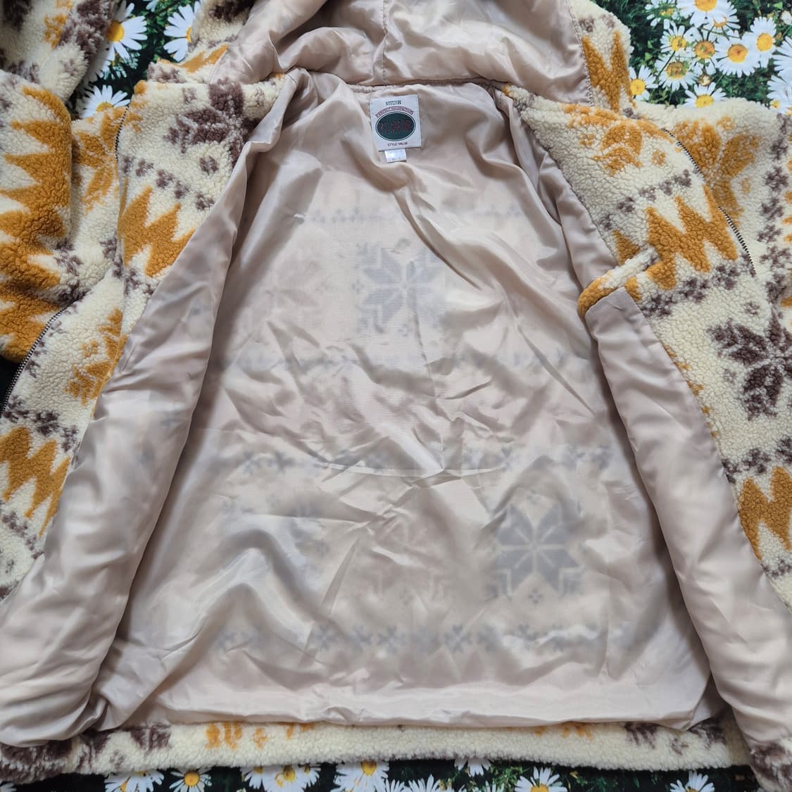 일본 노르딕 패턴 플리스 부클 후드 자켓 성인 M-L 새상품 상품이미지4