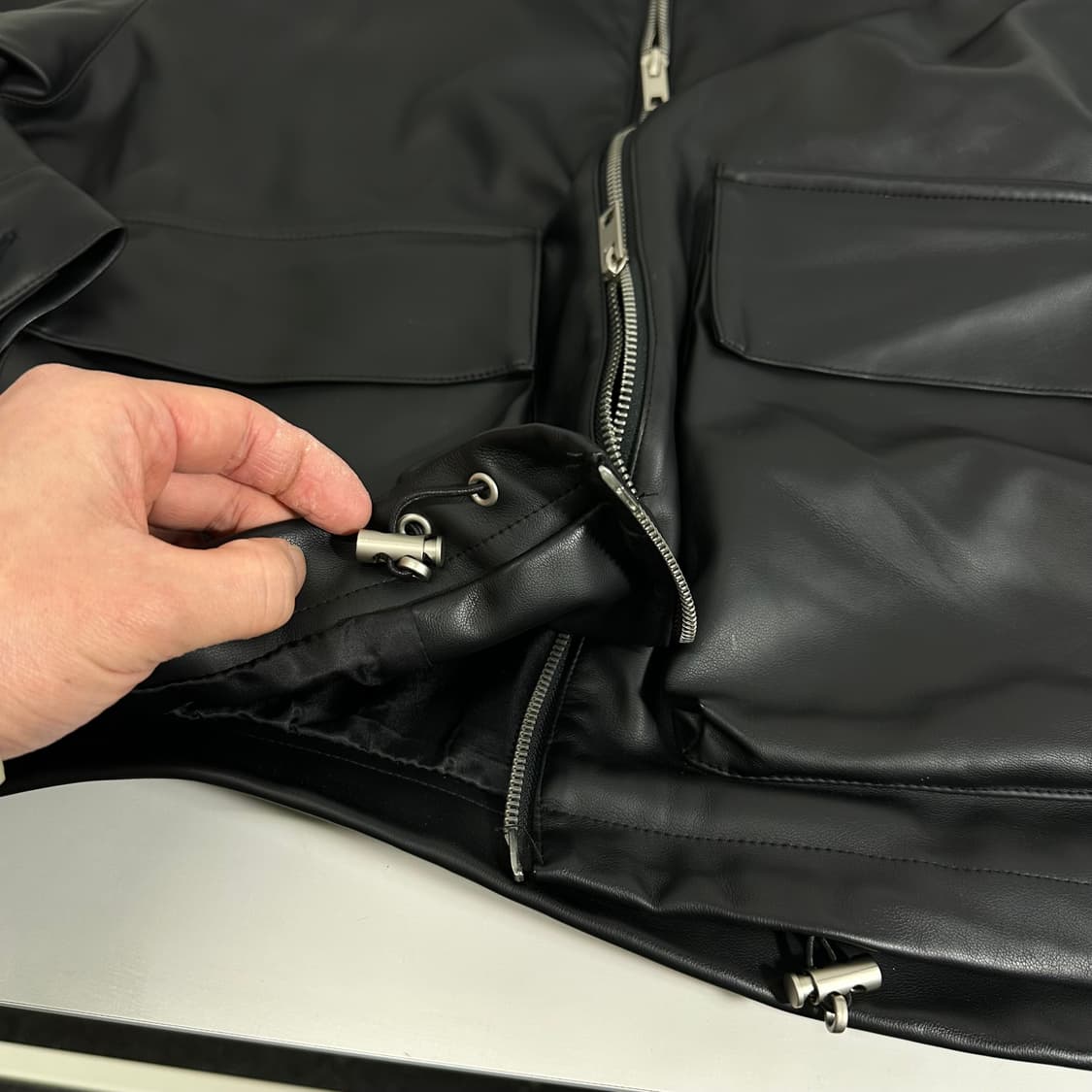 L 라퍼지스토어 블랙 가죽 레더자켓 상품이미지3