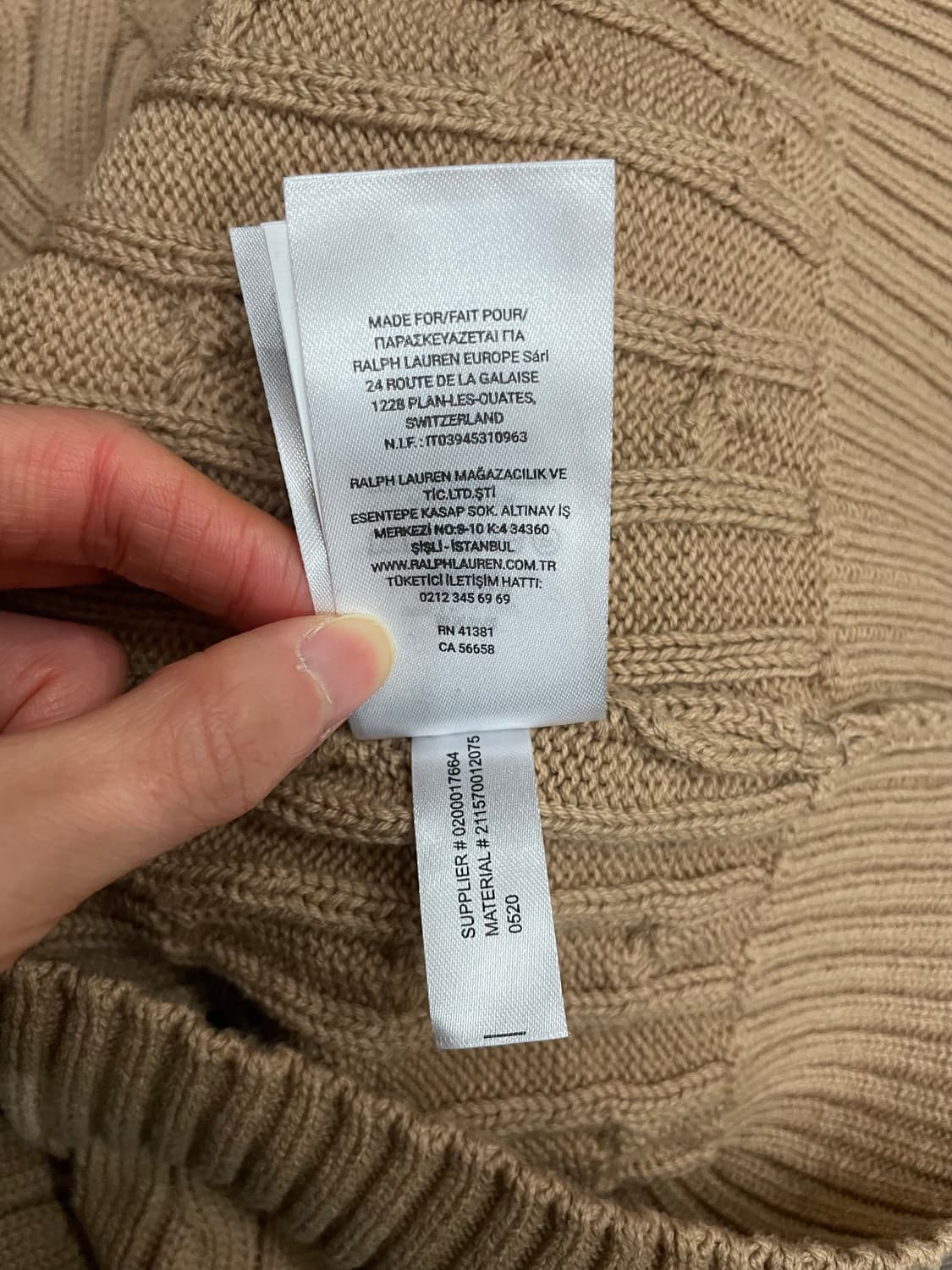 폴로 랄프로렌 화이트포니 베이지 케이블 니트 스웨터 상품이미지8