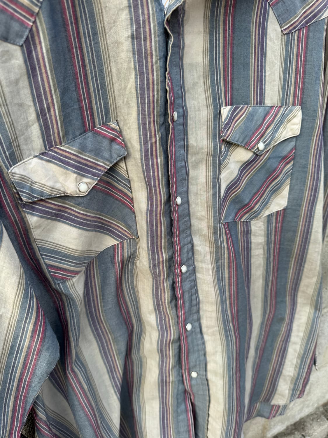 80s 웨스턴프론티어 빈티지 스트라이프 웨스턴 셔츠 상품이미지4