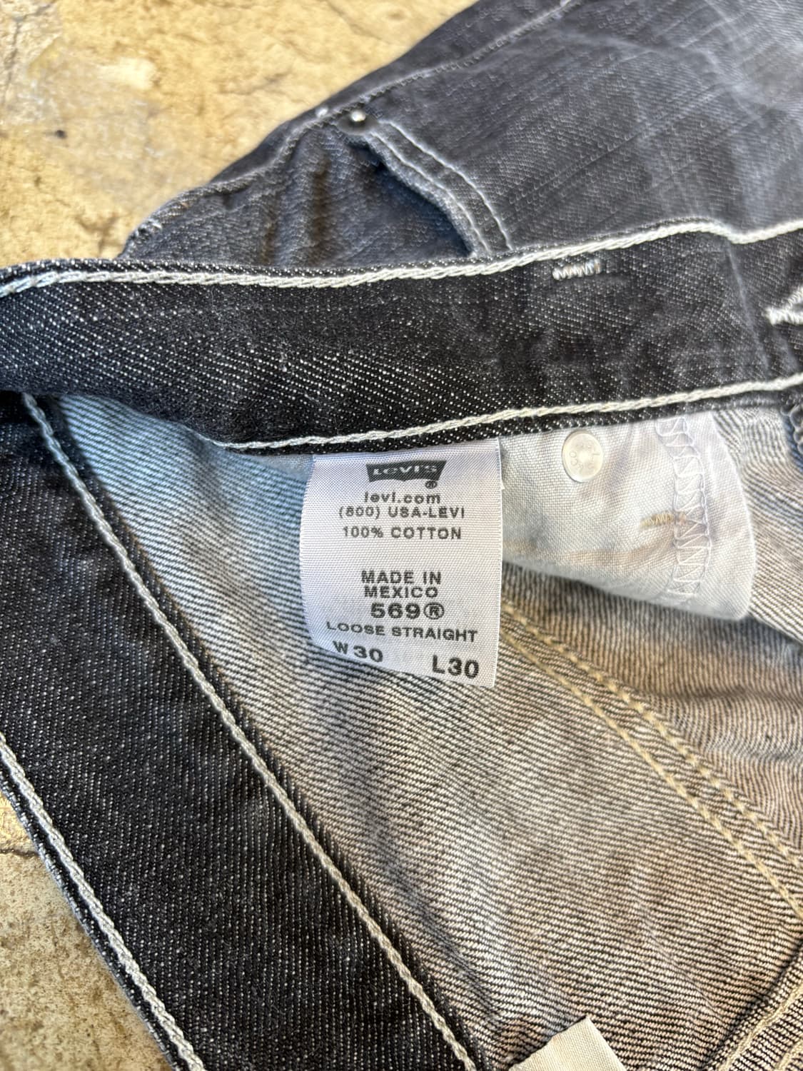 00s 리바이스 569 흑청 워싱 데님 상품이미지5
