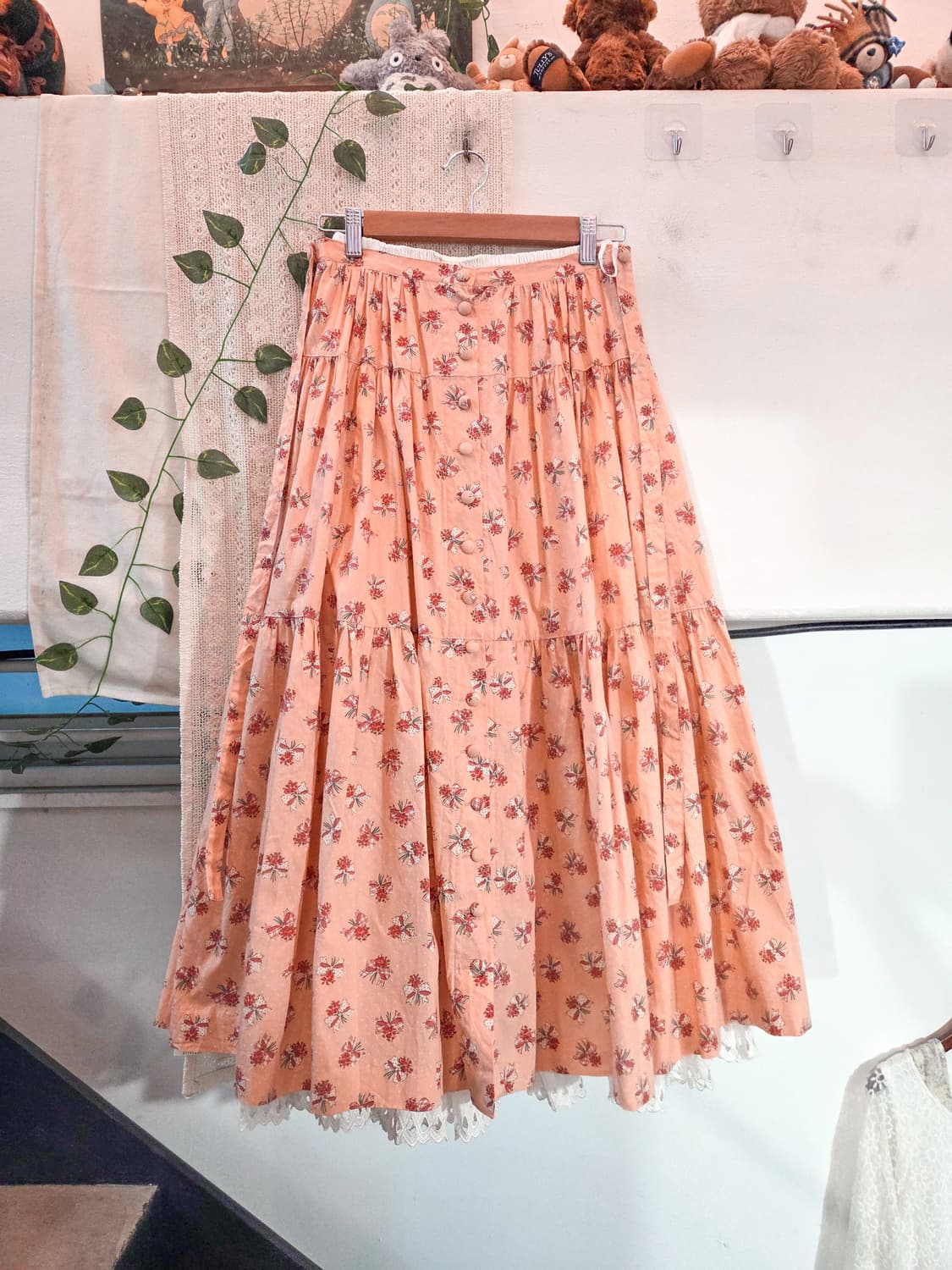 러블리 패턴 캉캉 롱스커트 상품이미지1