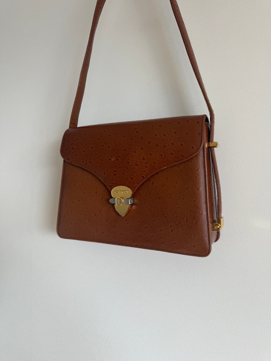 Pre owned 빈티지 레더 숄더백 상품이미지3