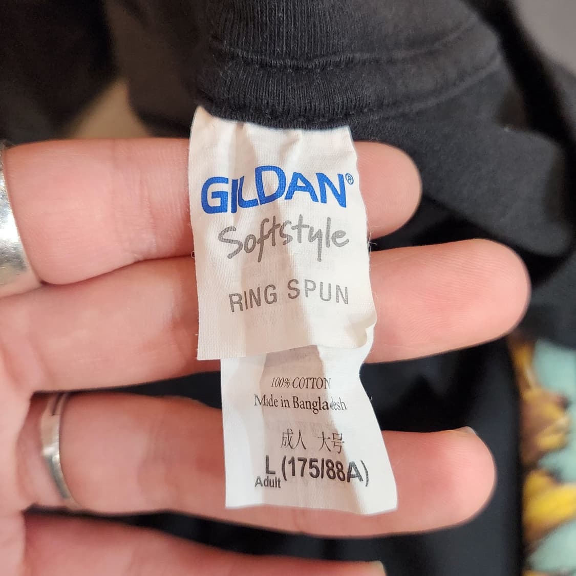 Gildan 스마일 그래픽 블랙 티셔츠 L 상품이미지3