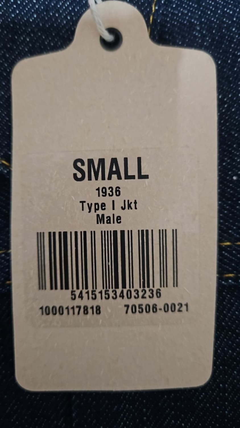 리바이스 LVC 1936 타입1 자켓 콘밀 리지드 S 상품이미지5