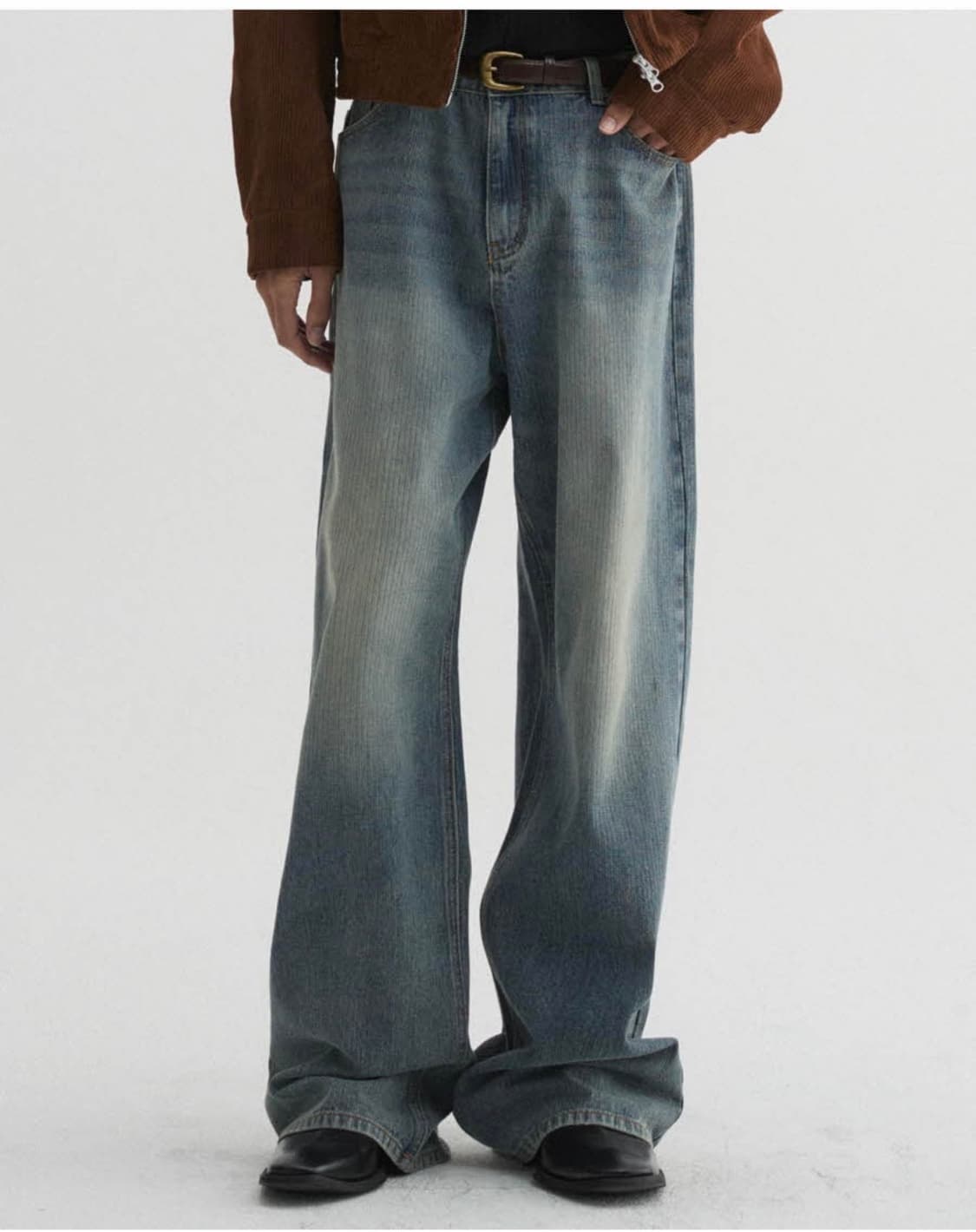 dnsr스트라이프 데님 팬츠 블루 상품이미지4