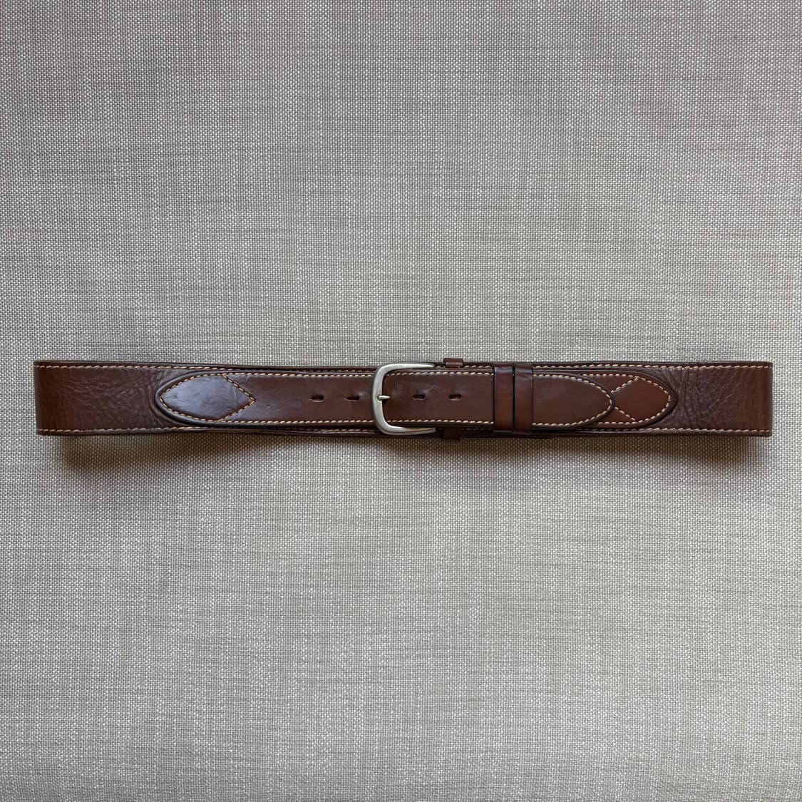 [37-38] 80s USA 하네스 브라운 레더 더블 스트랩 벨트 상품이미지2