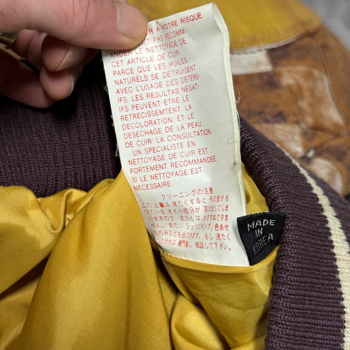 90s pelle pelle 펠레펠레 마크 뷰캐넌 양가죽 바시티 자켓 상품이미지10