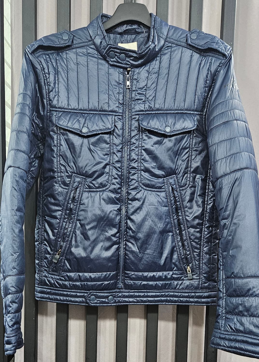 (정품)디젤 유틸리티 경량 바이커 패딩자겟 M 네이비 상품이미지1