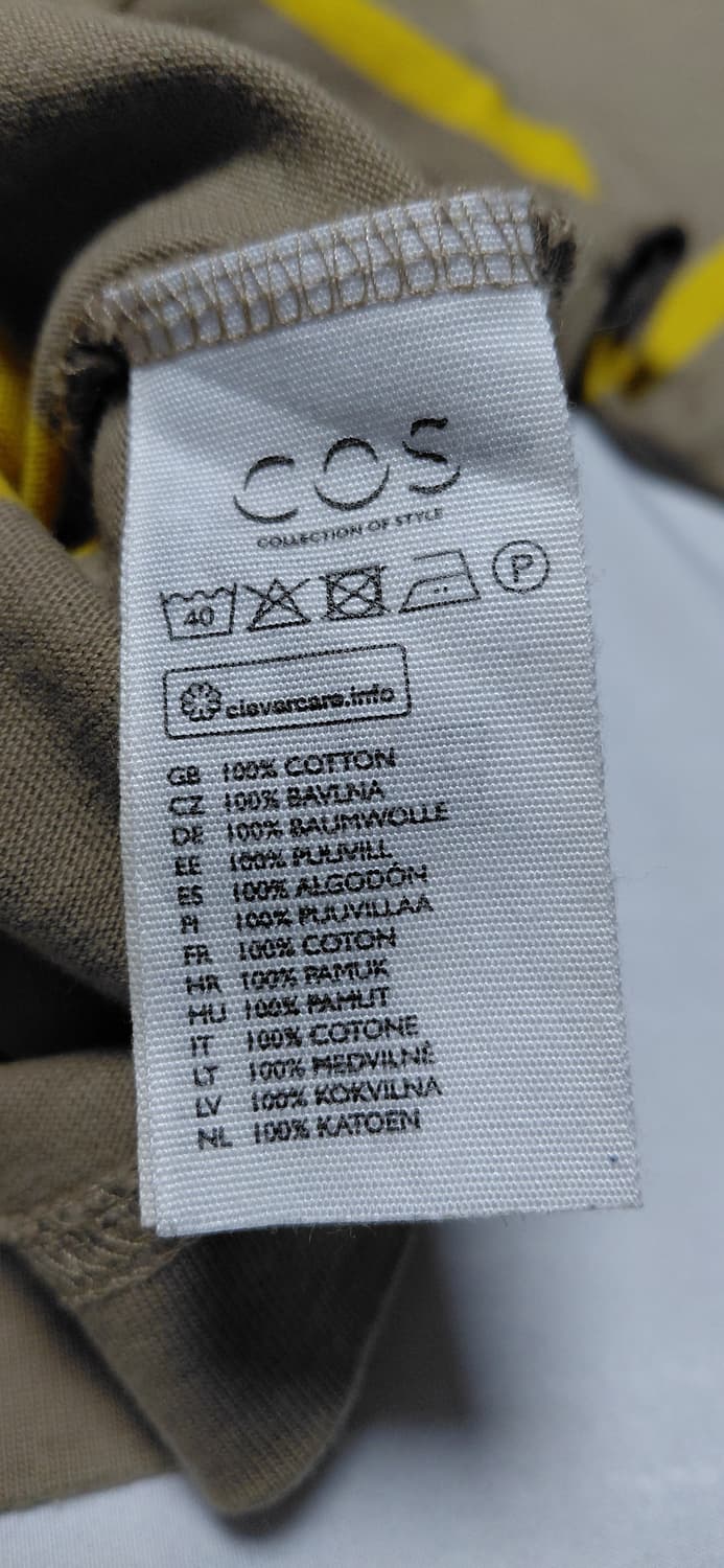 [L] COS 코스 스트라이프 포켓 티셔츠 (카키브라운/옐로우) 상품이미지5