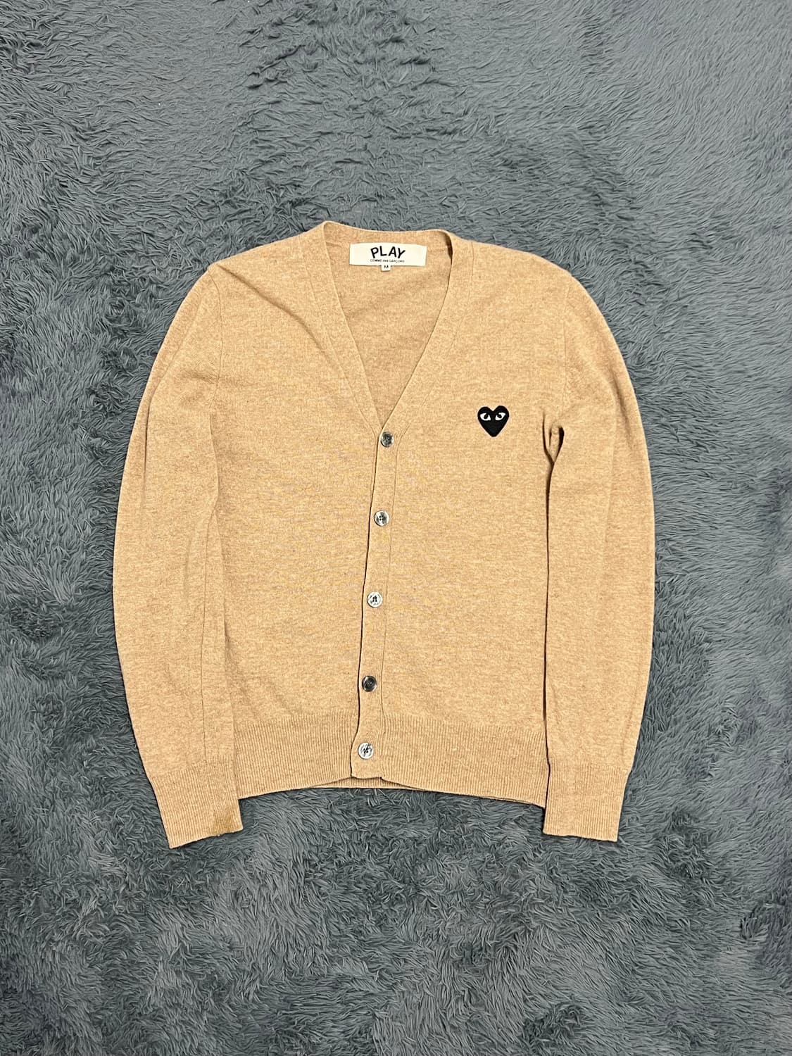 꼼데가르송 베이지 울 니트 가디건 M 상품이미지1