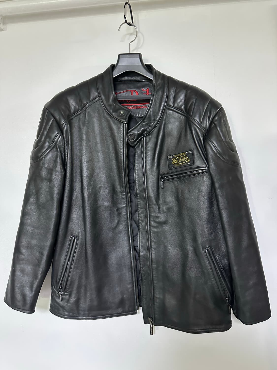 Von Dutch 가죽 라이더 자켓 블랙 100 상품이미지1