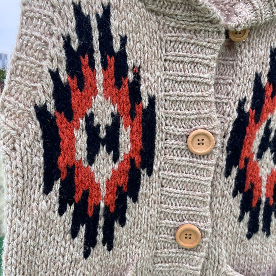 Letter Navajo Pattern cowichan knit vest 상품이미지2