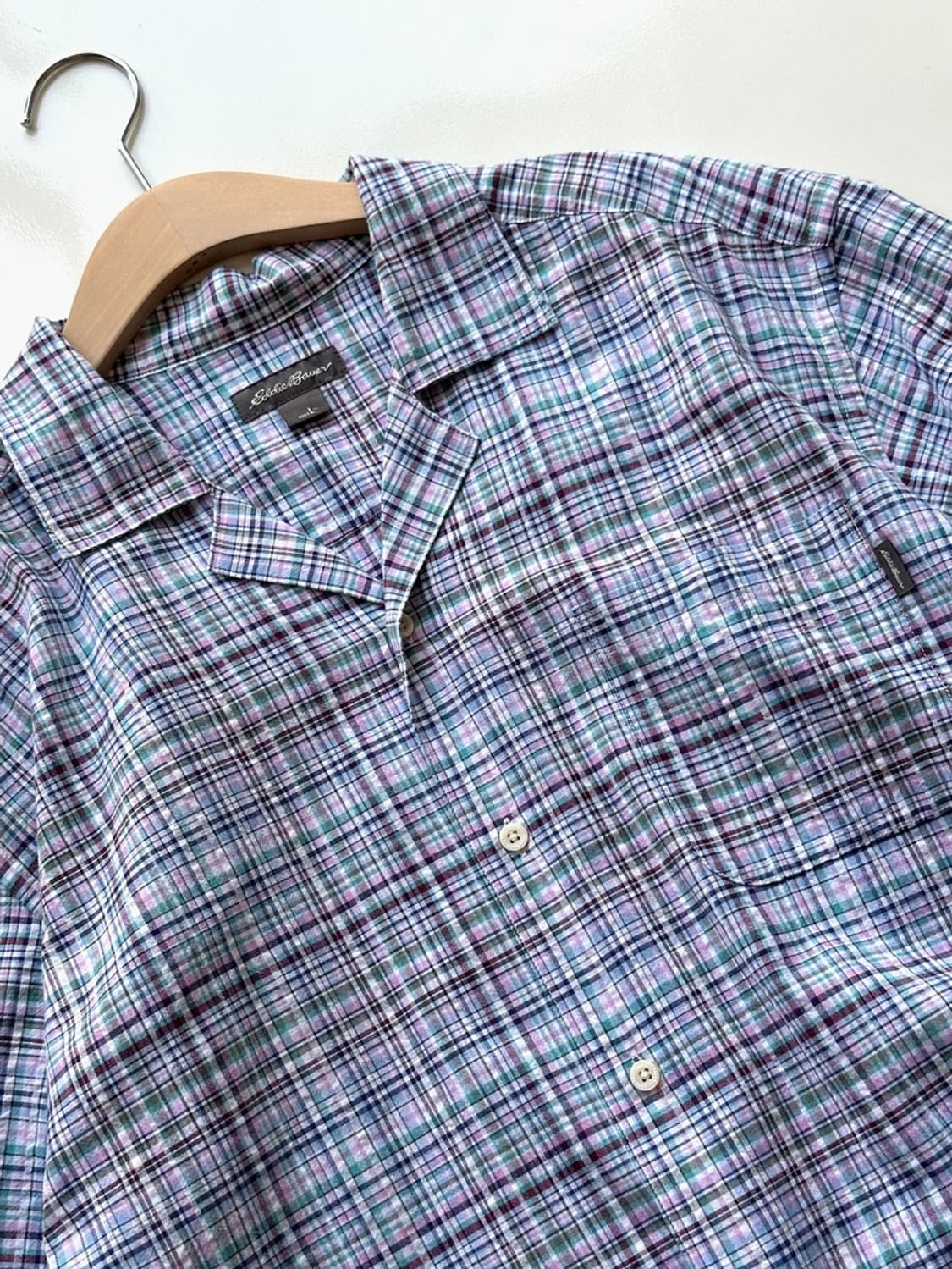 Cotton suker wrinkled open collar H/S sh 상품이미지2