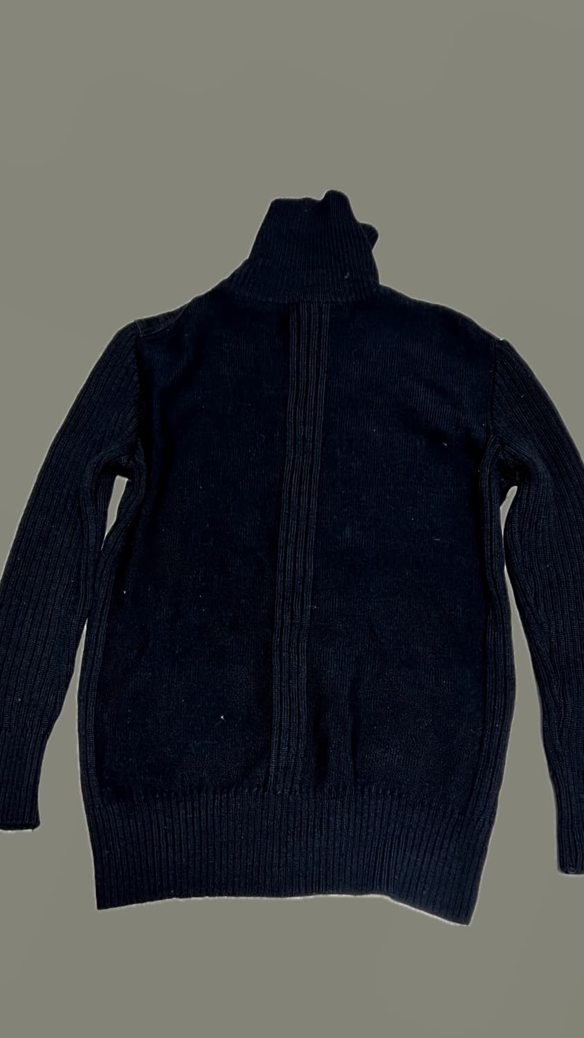 Ramana - 레더 믹스드 하이넥 니트 자켓 상품이미지4