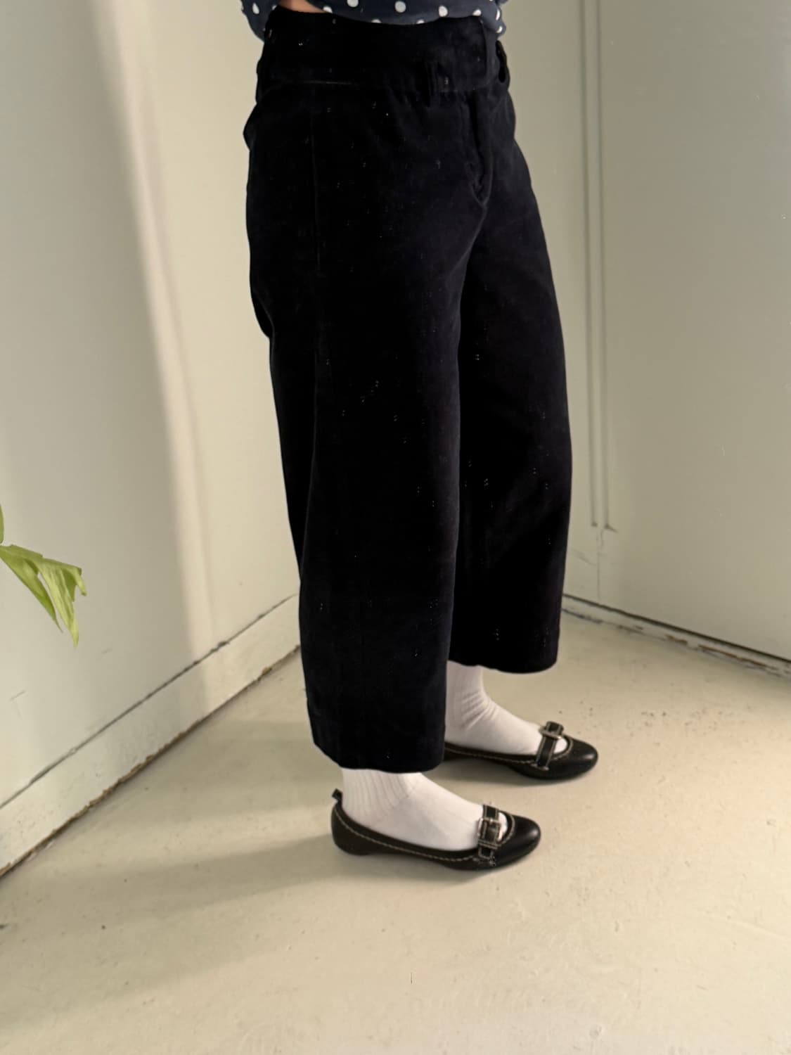 일본빈티지 네이비 코듀로이 7부팬츠 상품이미지1