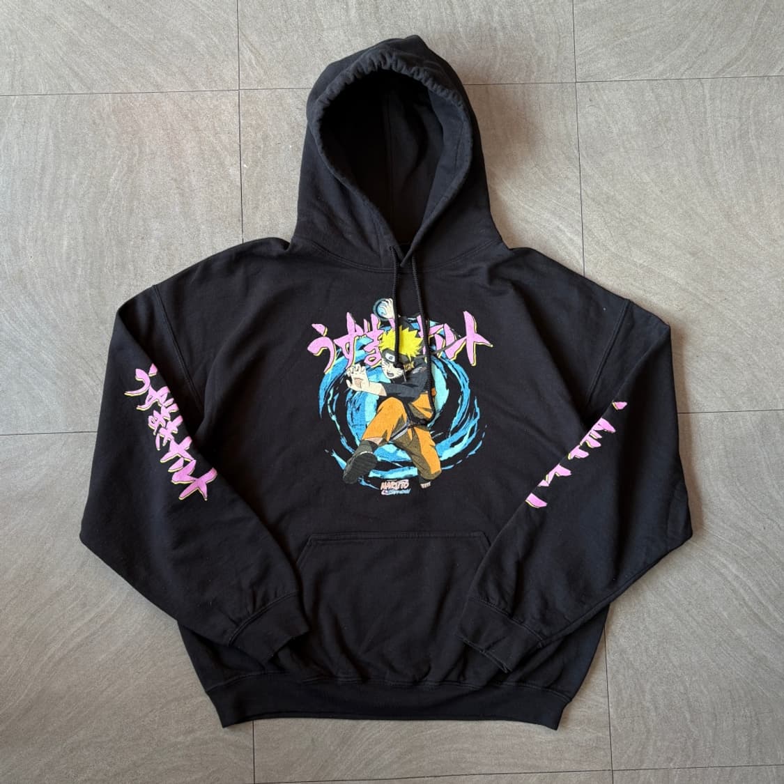 나루토 질풍전 07년도 나선환 블랙 후드 티 상품이미지1