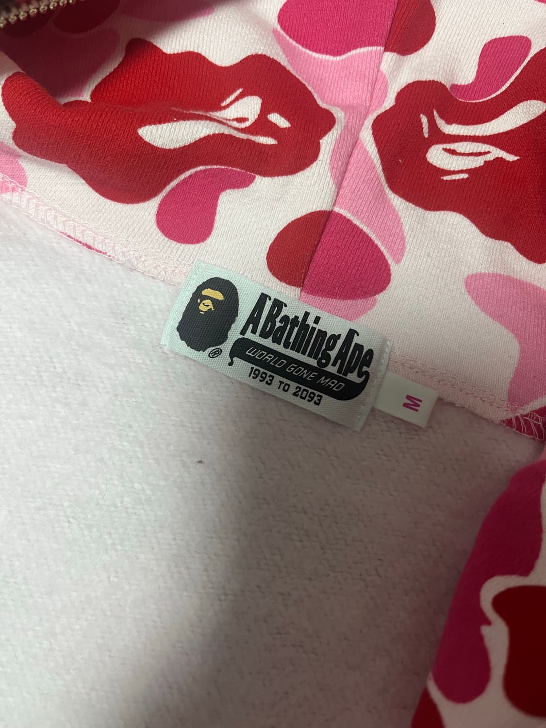 베이프 ABC 카모 샤크 풀 집 후드 핑크 상품이미지4