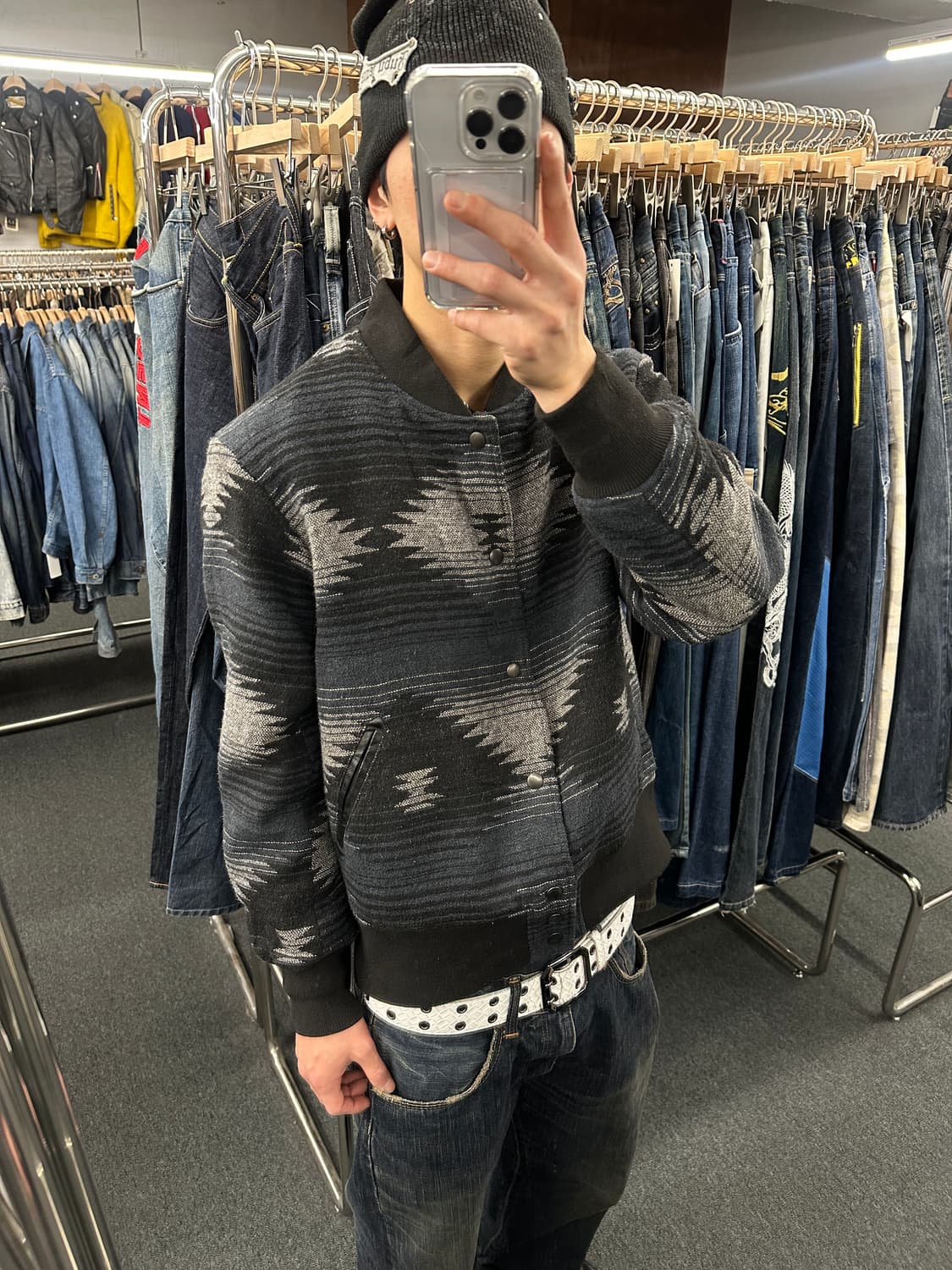 L) 에드윈 아즈텍 패턴 울 자켓 상품이미지2