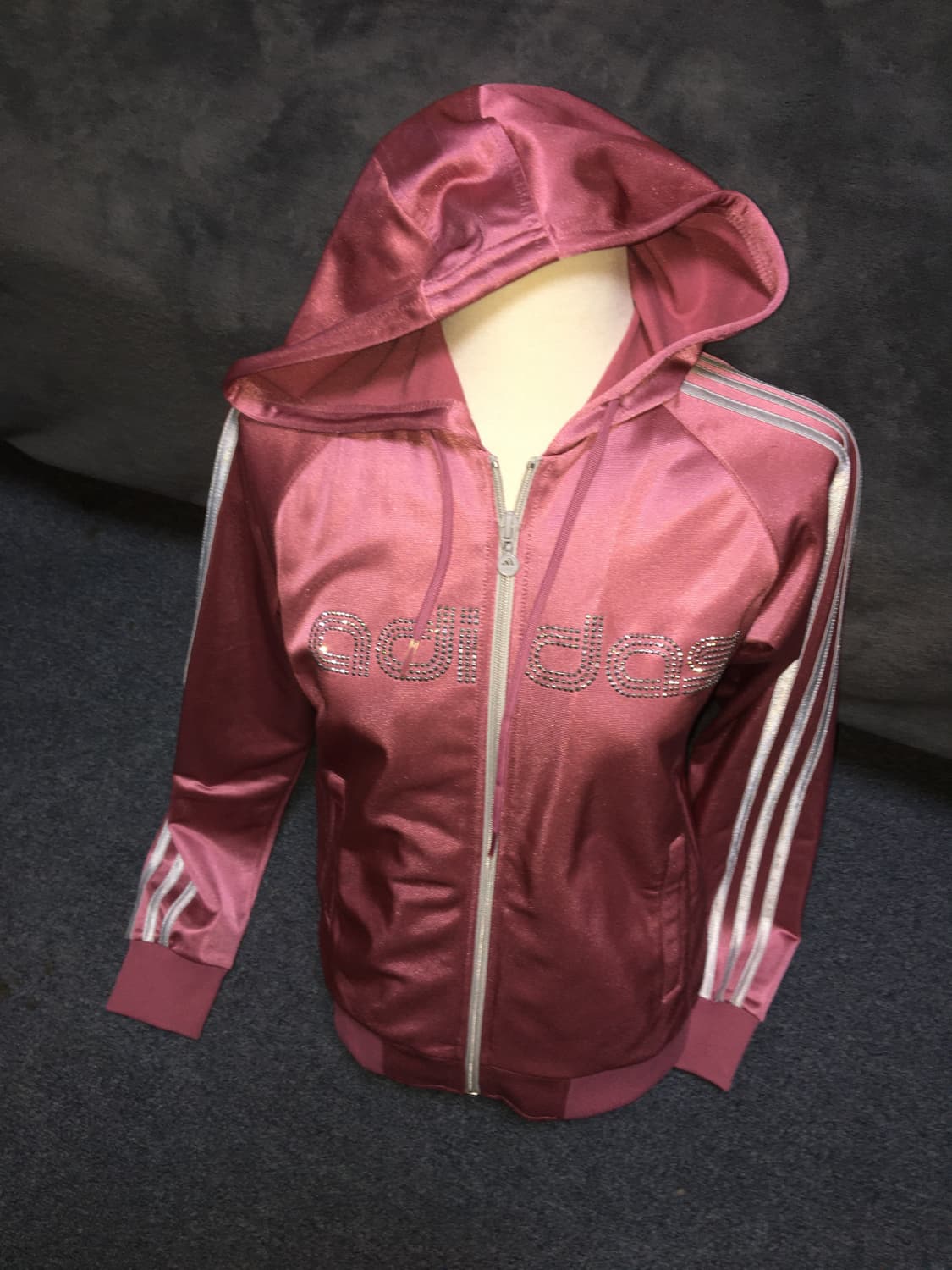 ADIDAS/아디다스 로즈골드(핑크) 큐빅 후드 져지 상품이미지1
