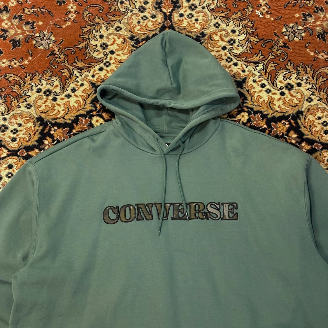 컨버스 후드티 카모로고 (2XL) 그린 상품이미지2