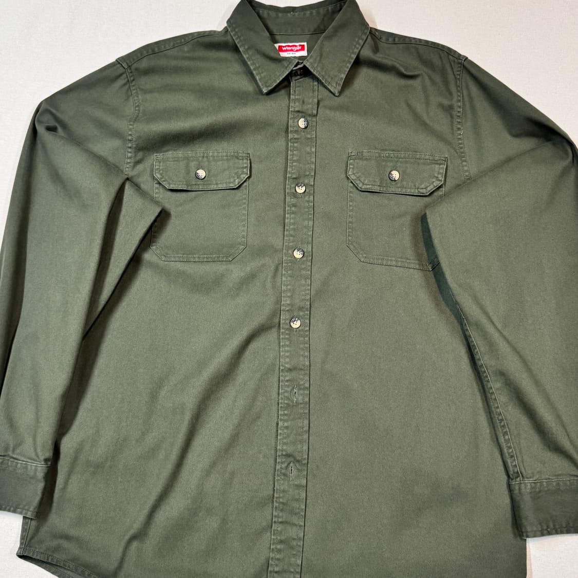 L) Wrangler 랭글러 투포켓 워크웨어 코튼 셔츠 올리브 W23 상품이미지2