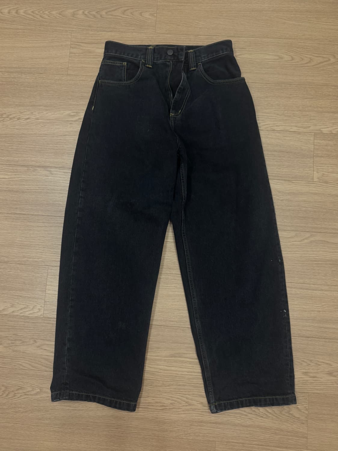 칼하트 WIP 브랜돈 팬츠 블랙 스톤 워시드 XS 상품이미지2