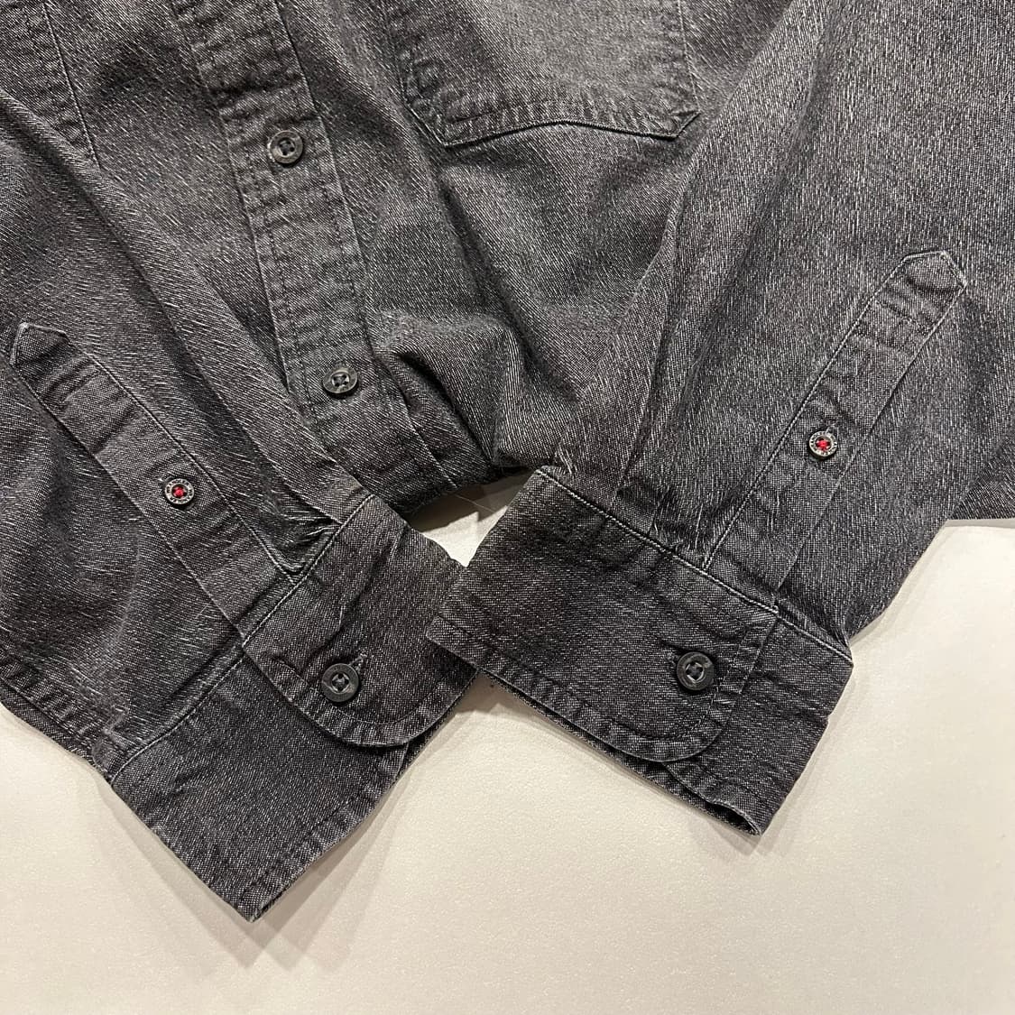 [2XL] 랭글러 투포켓 빈티지 흑청 셔츠 A466 상품이미지4