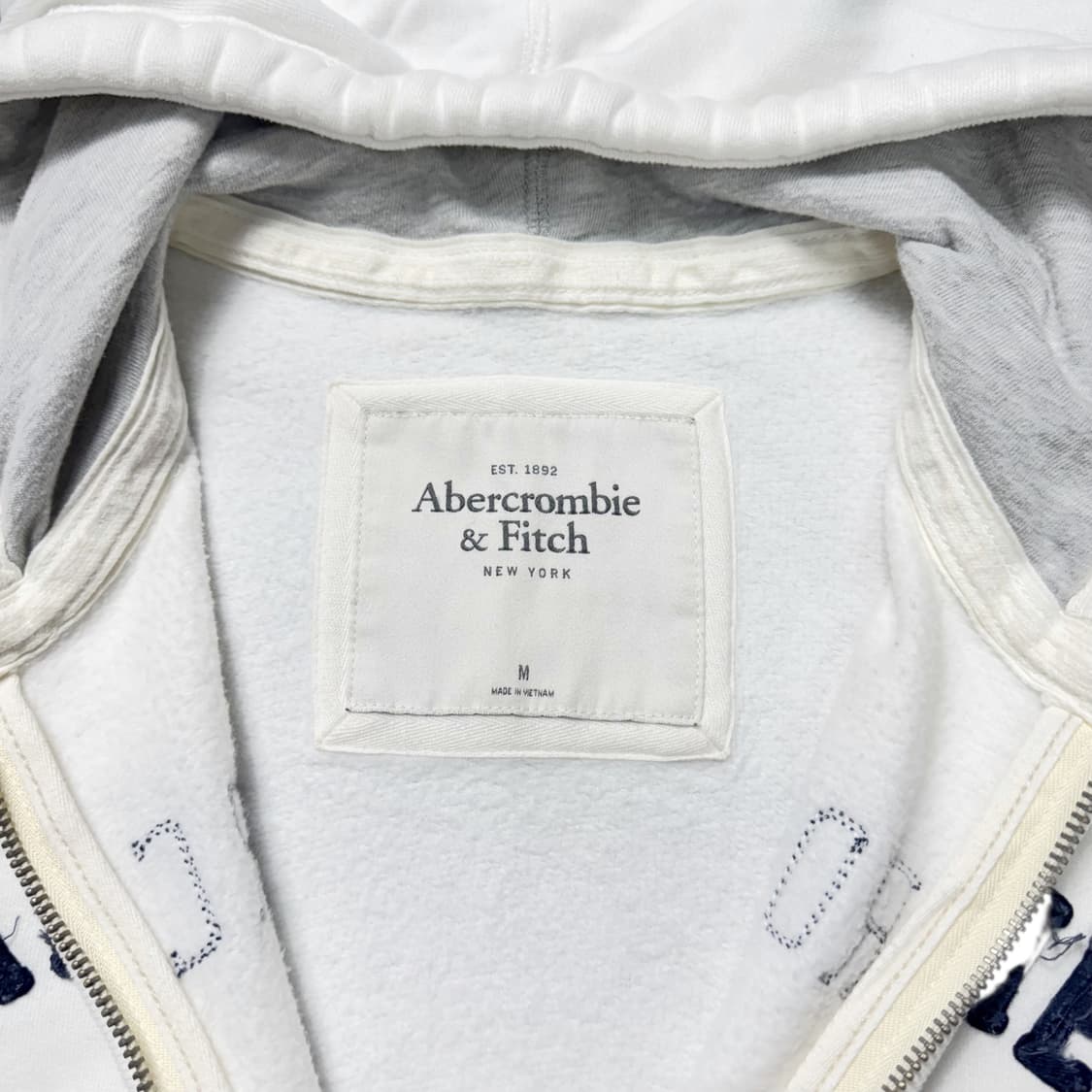 (M) 아베크롬비 스펠아웃 후드집업 화이트 상품이미지3