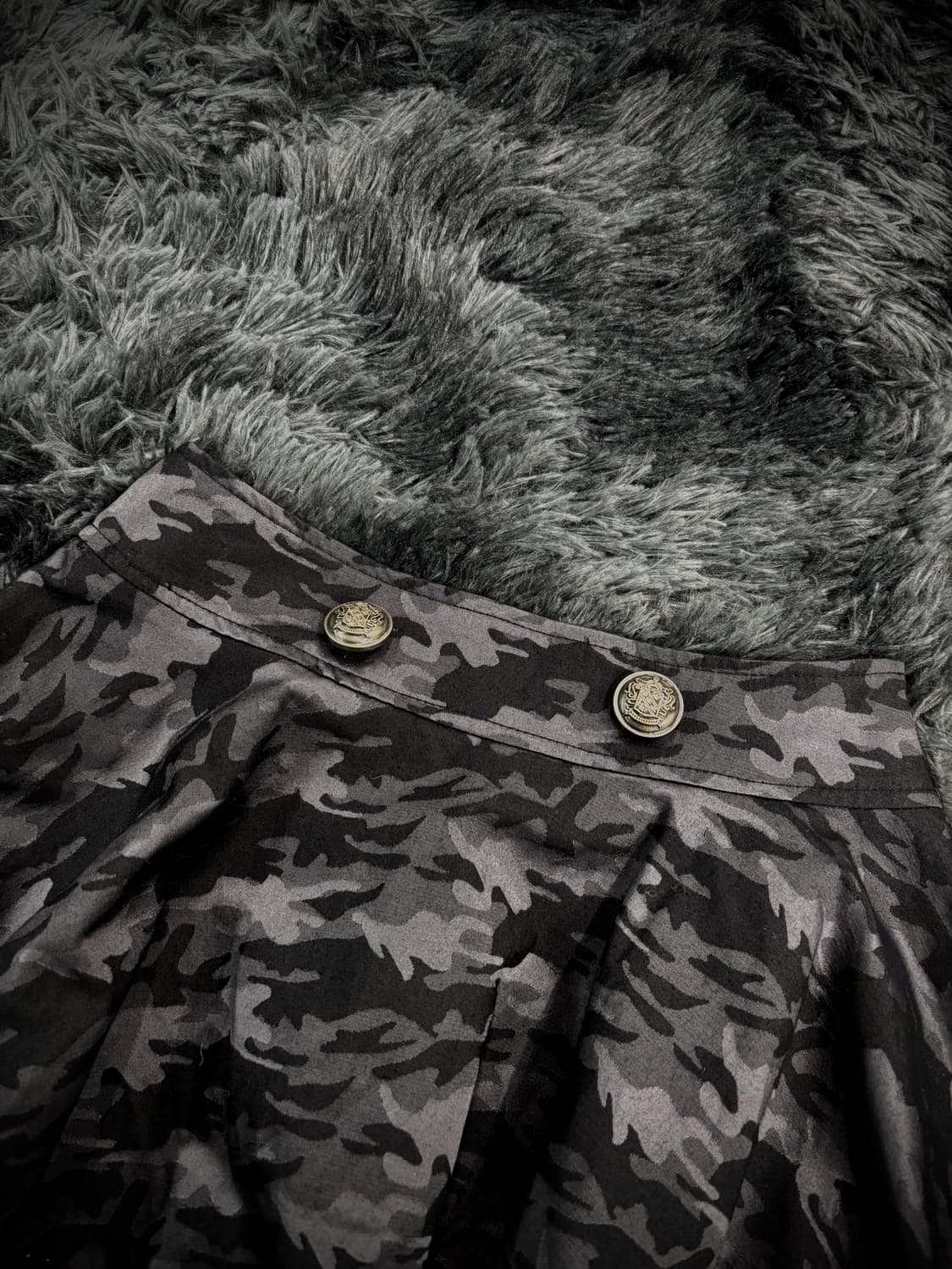 밀리터리 플리츠 레이스 레이어드 스커트 상품이미지4