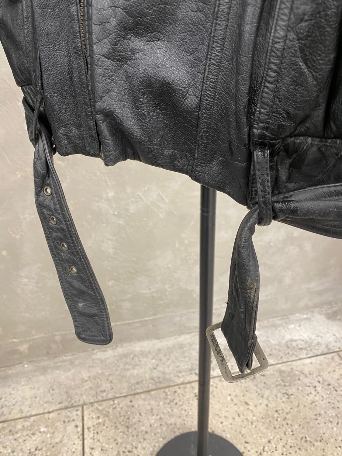 [L] 90s NCAF 빈티지 블랙 리얼레더 라이더 자켓 상품이미지3