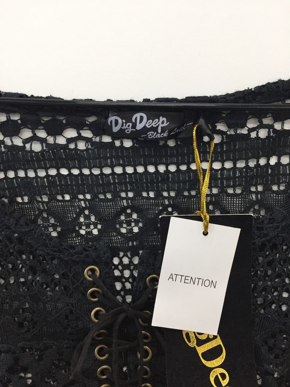 'Dig Deep' Black Crochet Poncho Top 상품이미지5
