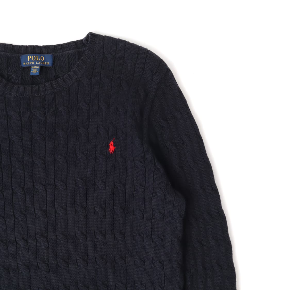 폴로 랄프로렌 다크네이비 코튼 케이블 니트 상품이미지3