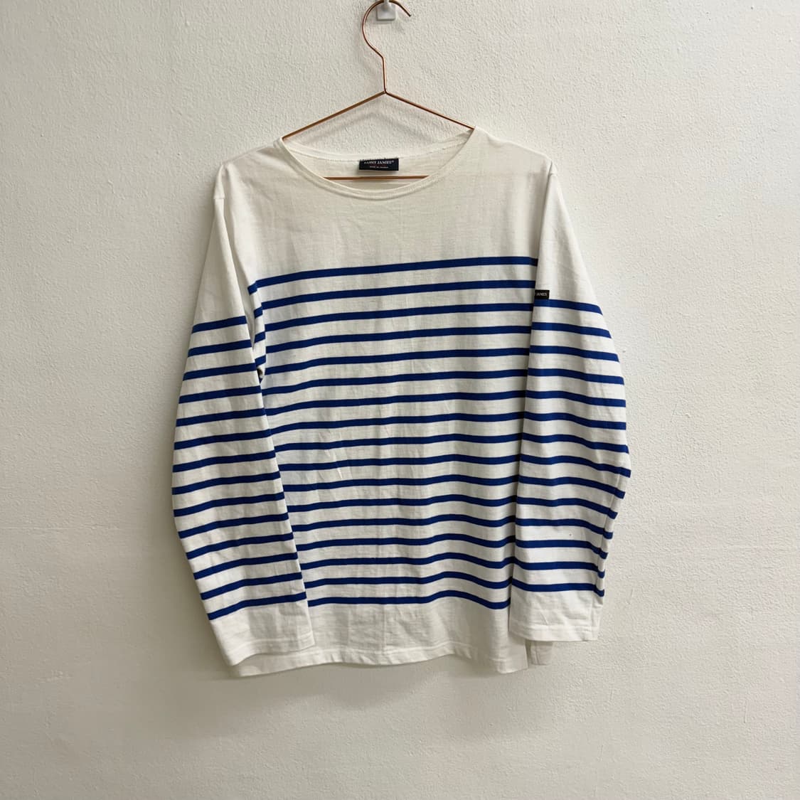 세인트제임스 화이트 네이비 스트라이프 롱슬리브M 상품이미지1