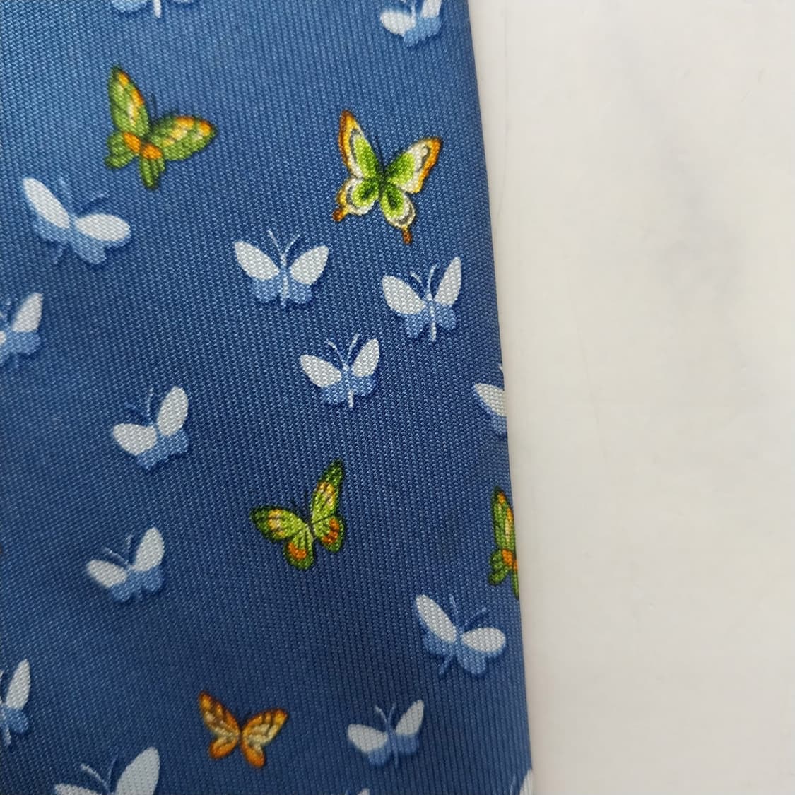 살바토레 페라가모 블루 나비 모티브 넥타이 9.5cm A등급 K2542 상품이미지10